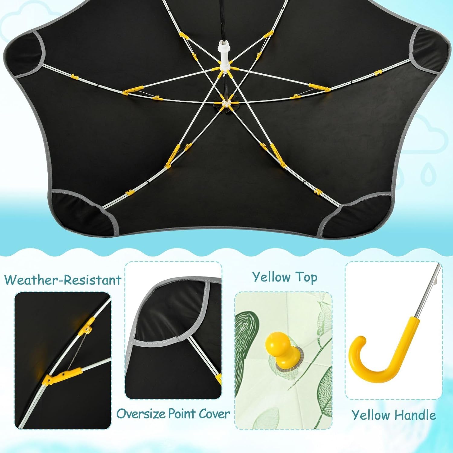 ODAWA Avocados Kids Umbrellas Unbreakable Stick Rain Umbrella Wind Resistant Umbrellas for Rain