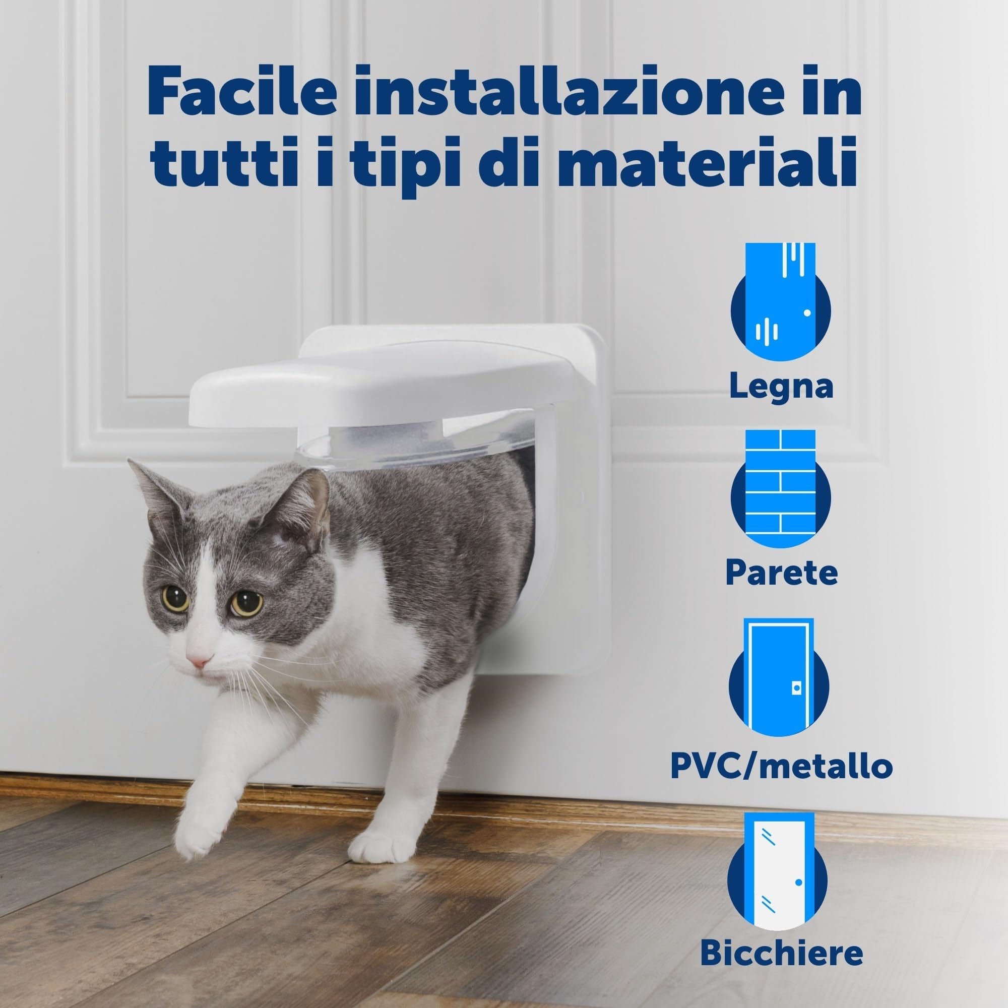 PetSafe Petporte Smart Flap - Gattaiola con Microchip per Gatti, Porticina per Gatti Entrata Uscita, Chiave è il Microchip del tuo Gatto - Bianco