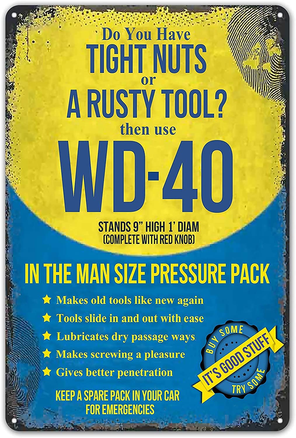 Targa In Metallo Umoristica Per Garage – Do You Have Tight Nuts Or A Rusty Tool? 20,3 X 30,5 Cm