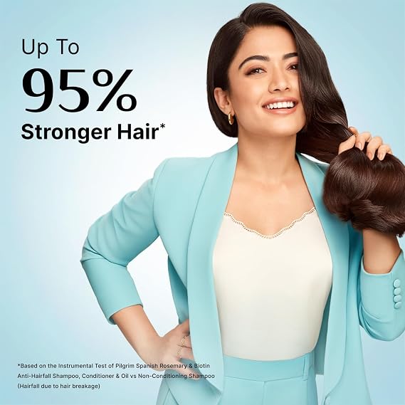 Pilgrim Spanish Rosemary & Biotin Anti-Hairfall Hair Care Set | Strengthening Shampoo (200ml) & Conditioner (200ml) | Reduces Hairfall, Boosts Density & Growth | For All Hair Type