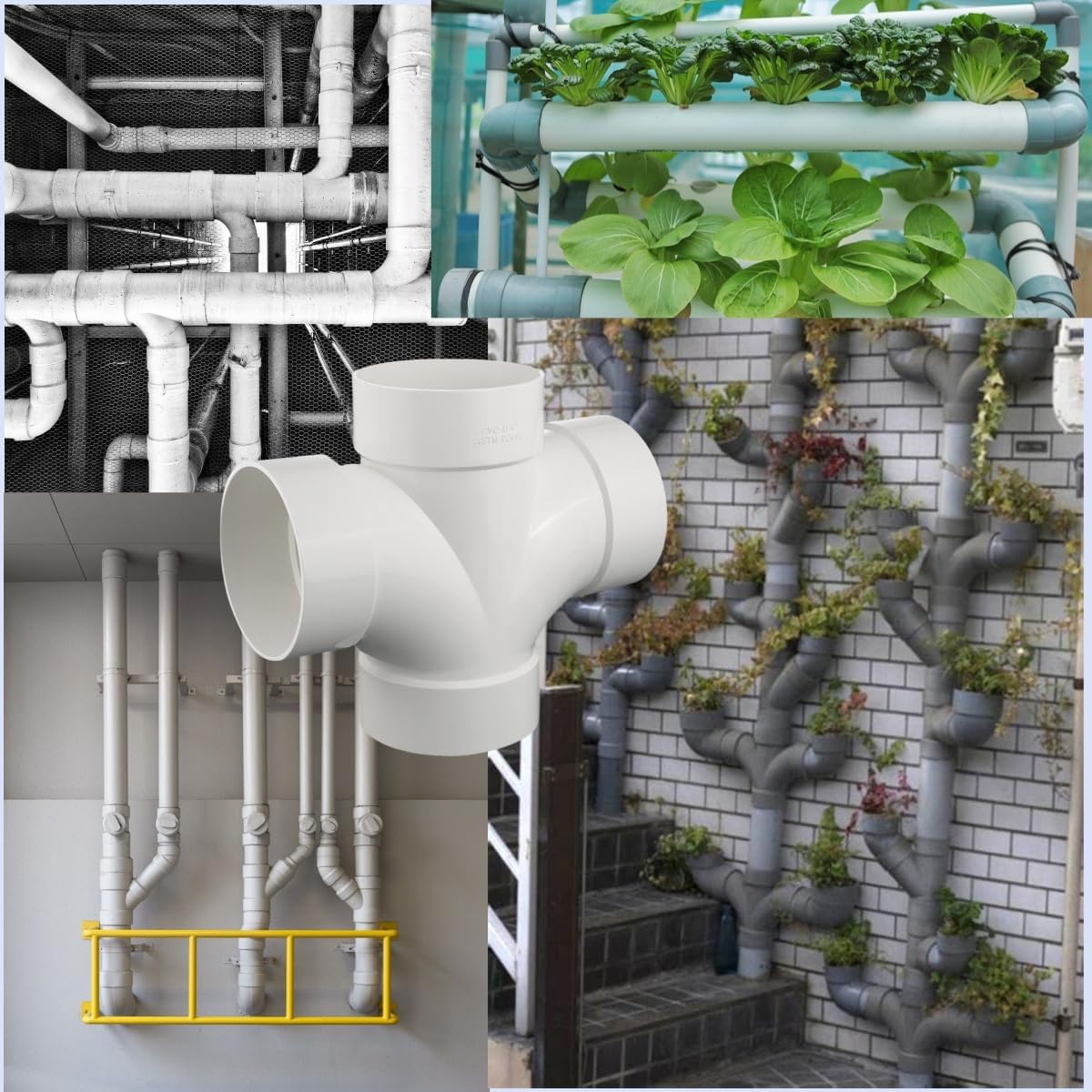 4 in.PVC DWV Tripple Double Sanitary Tee Hub PVC Drain, Waste & Vent Fitting White (1 Pack) (4 in.)