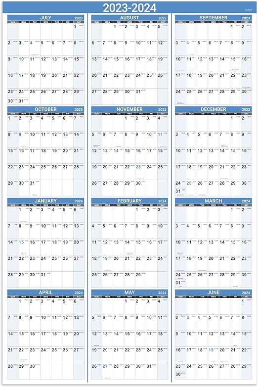 Calendar 2023 2024 3 Month Wall Calendar Display Folded In A Month