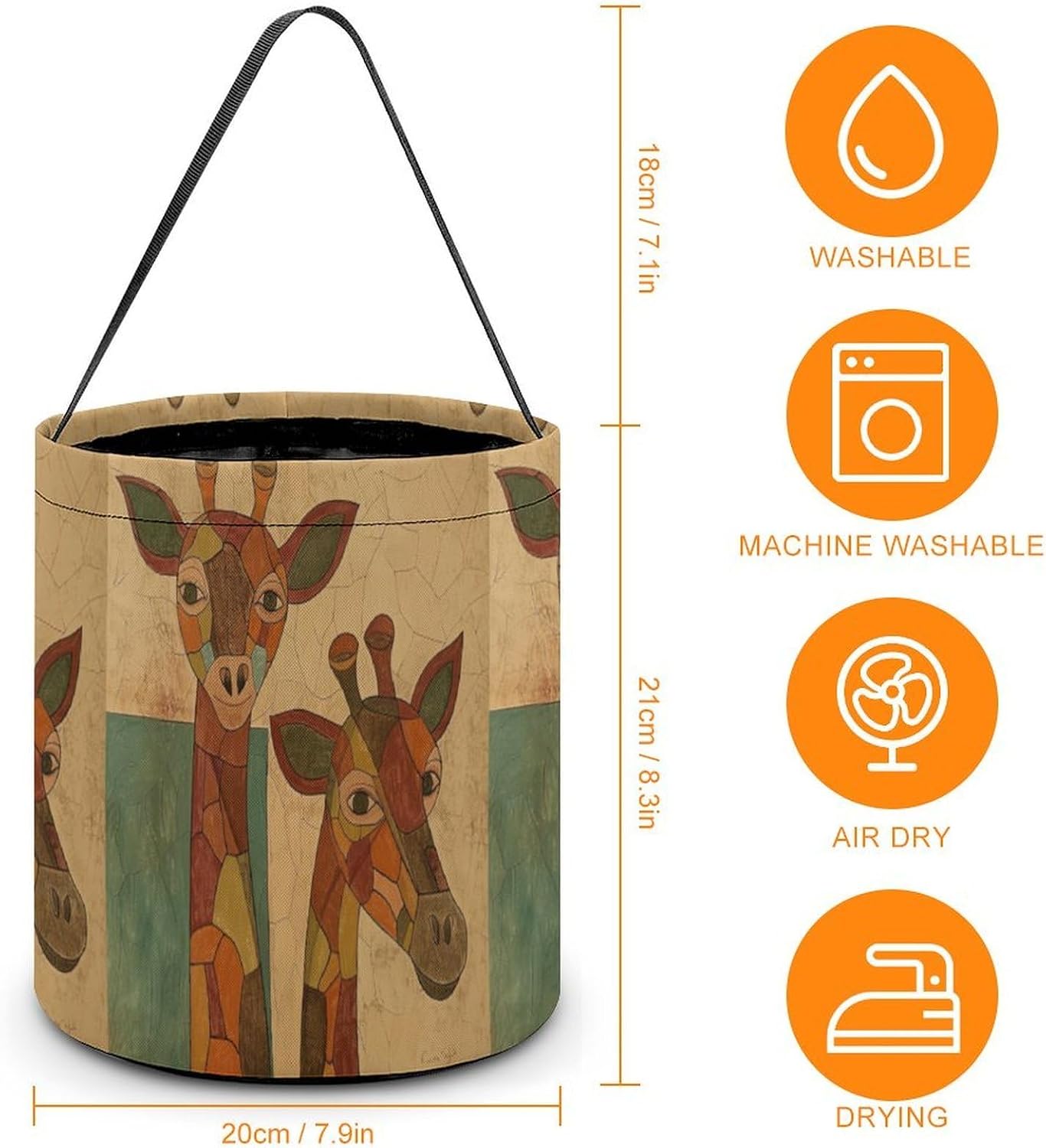 Reusable Giraffe Halloween Candy Basket with Handle image 2
