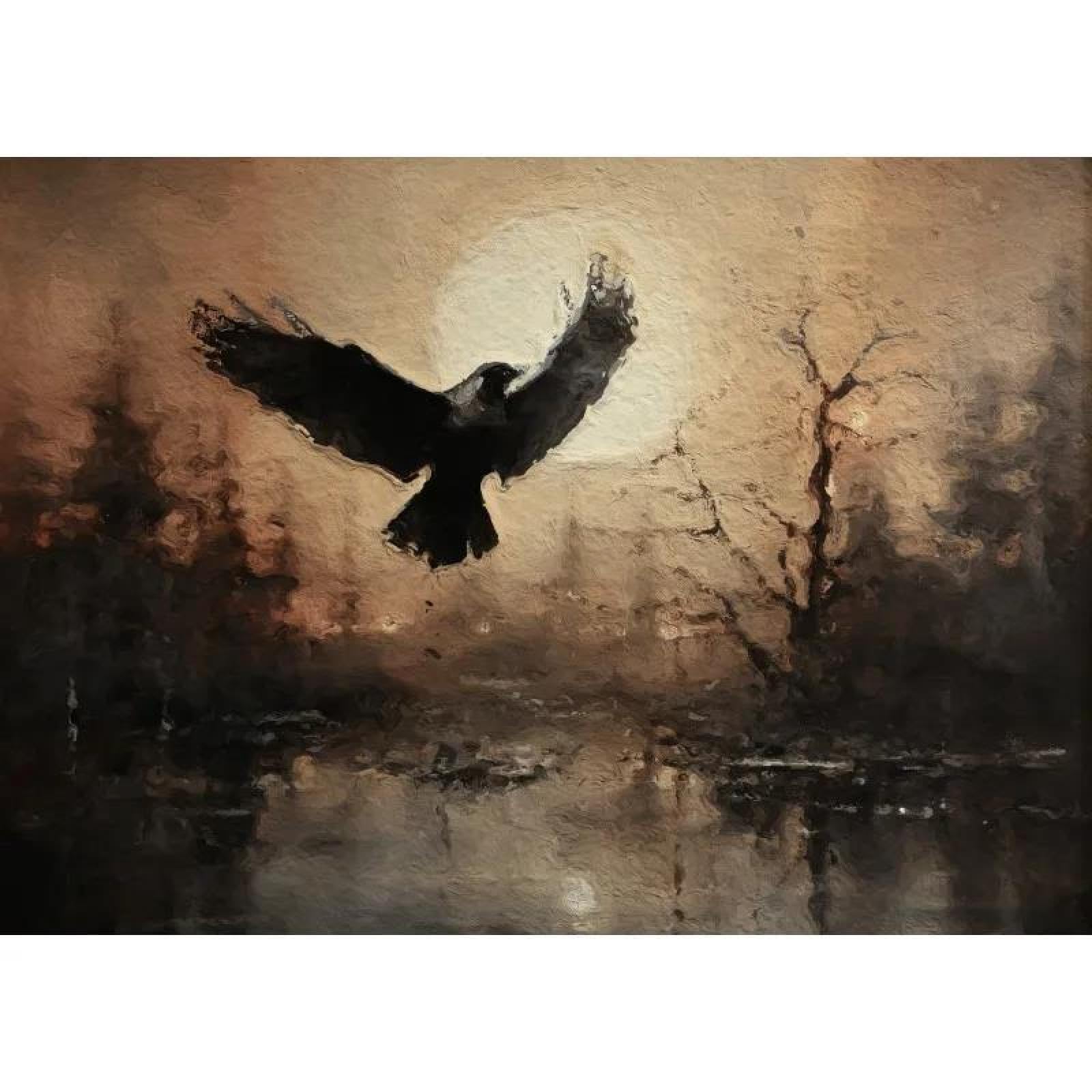 Baibexing Vintage Bird Raven Poster Prints Abstract Crow Dark Canvas Painting Wall Art For Living Room Home Decor A16 21X30Cm Unframed