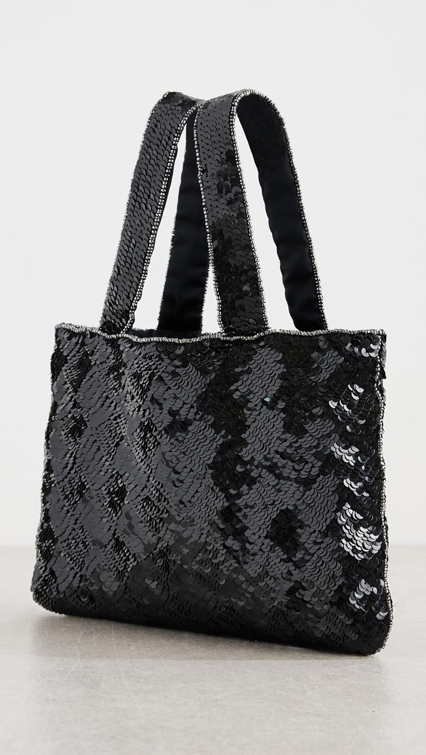CHANEL Women's Pre-Loved Black Sequin Handbag - Image 3