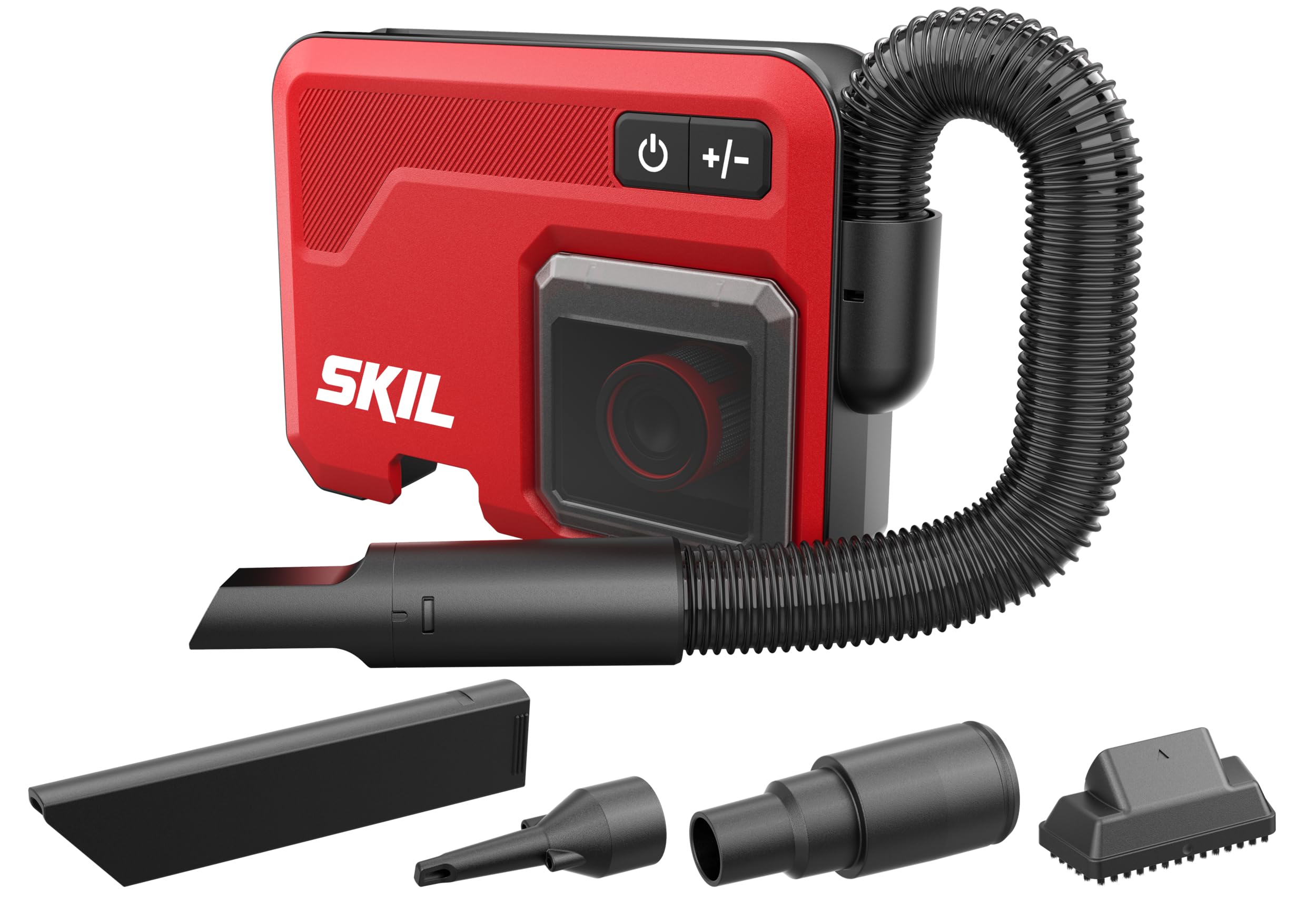 SKIL 3167 CA Aspirateur sans Fil (20 V, aspirateur/gonfleur 2 en 1, Tuyau Flexible jusqu'à 100 cm, bac à poussière de 200 ML, Design Compact, Compagnon de Voyage idéal, Accessoires de Nettoyage