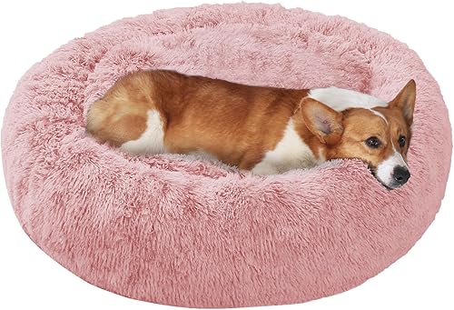 Miniatura 8 de JOLLYVOGUE - Cama para perro, cama grande relajante y antiestrés, cojín esponjoso con forma de dona para mascotas medianas y grandes (27, 30 y 36 01