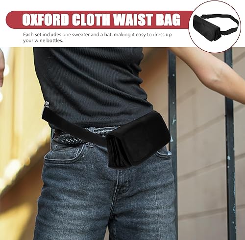 Miniatura 5 de Riñoneras para mujer, riñonera, cangurera, cajero, pequeño cambio, bolso de cajero Miss negro (9.1x2.4x3.1 in), Negro -, Pequeña