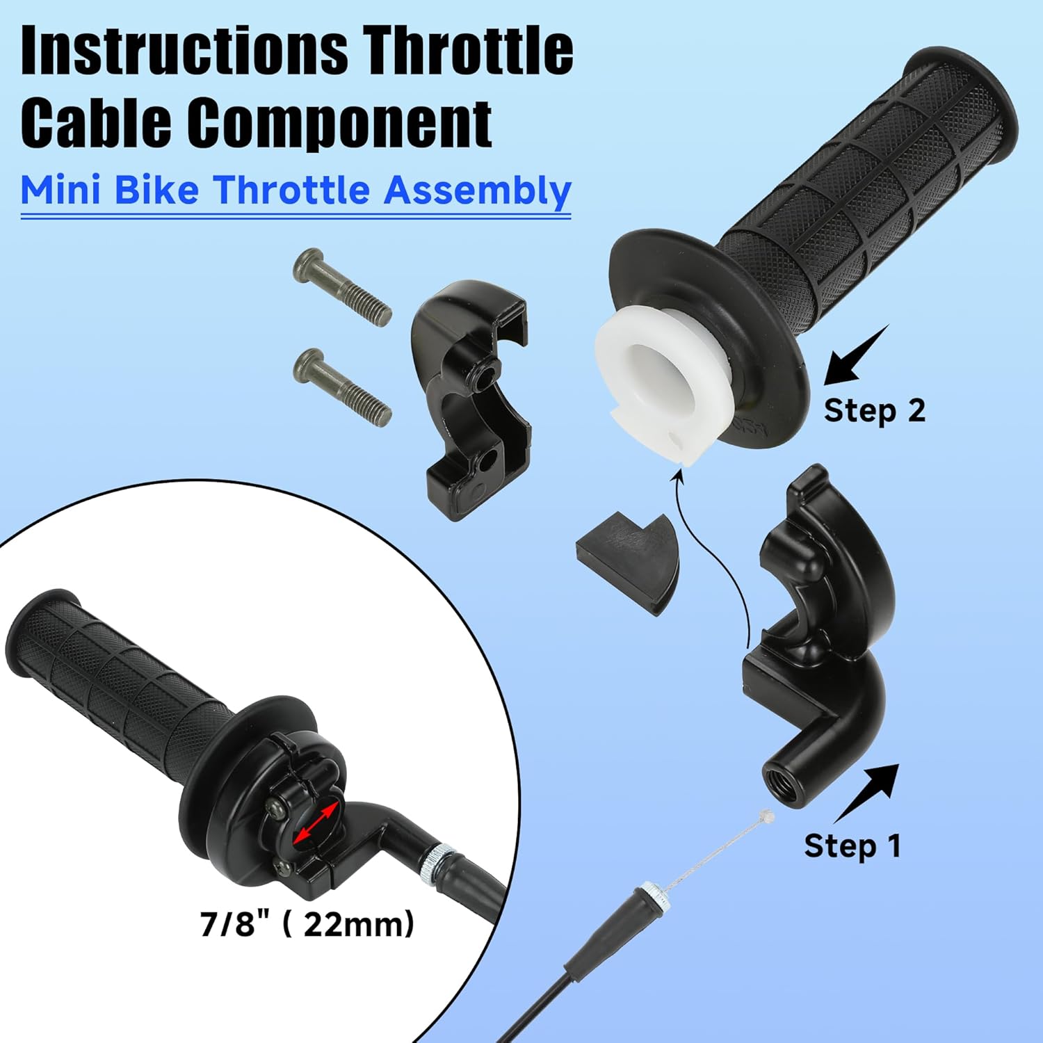 YOXUFA PZ19 Carburetor 19mm Atv Carburetor for TaoTao Coolster 110cc 125cc Dirt Bike ATV 50cc Baja Apollo Pit SSR Thumpstar Chinese 4 Wheel Quad 4 stroke parts 7/8 Throttle Assembly