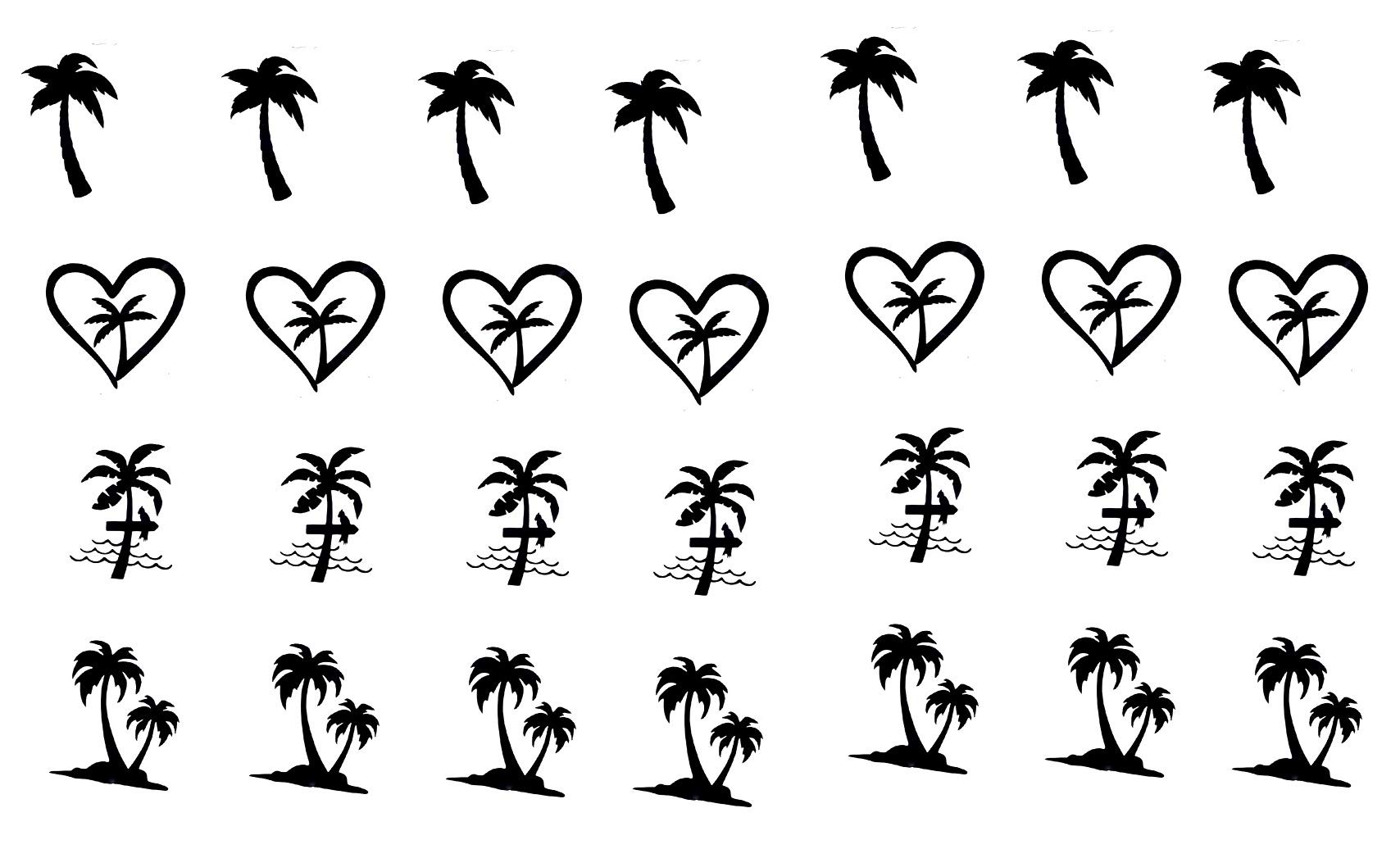 Palm Tree Collection (Palm Tree Vinyl Stickers Black)