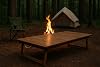 practicaloutdoor Folding Fixed Leg Camping, Picnic and Garden Table 70x120 cm - Walnut Color