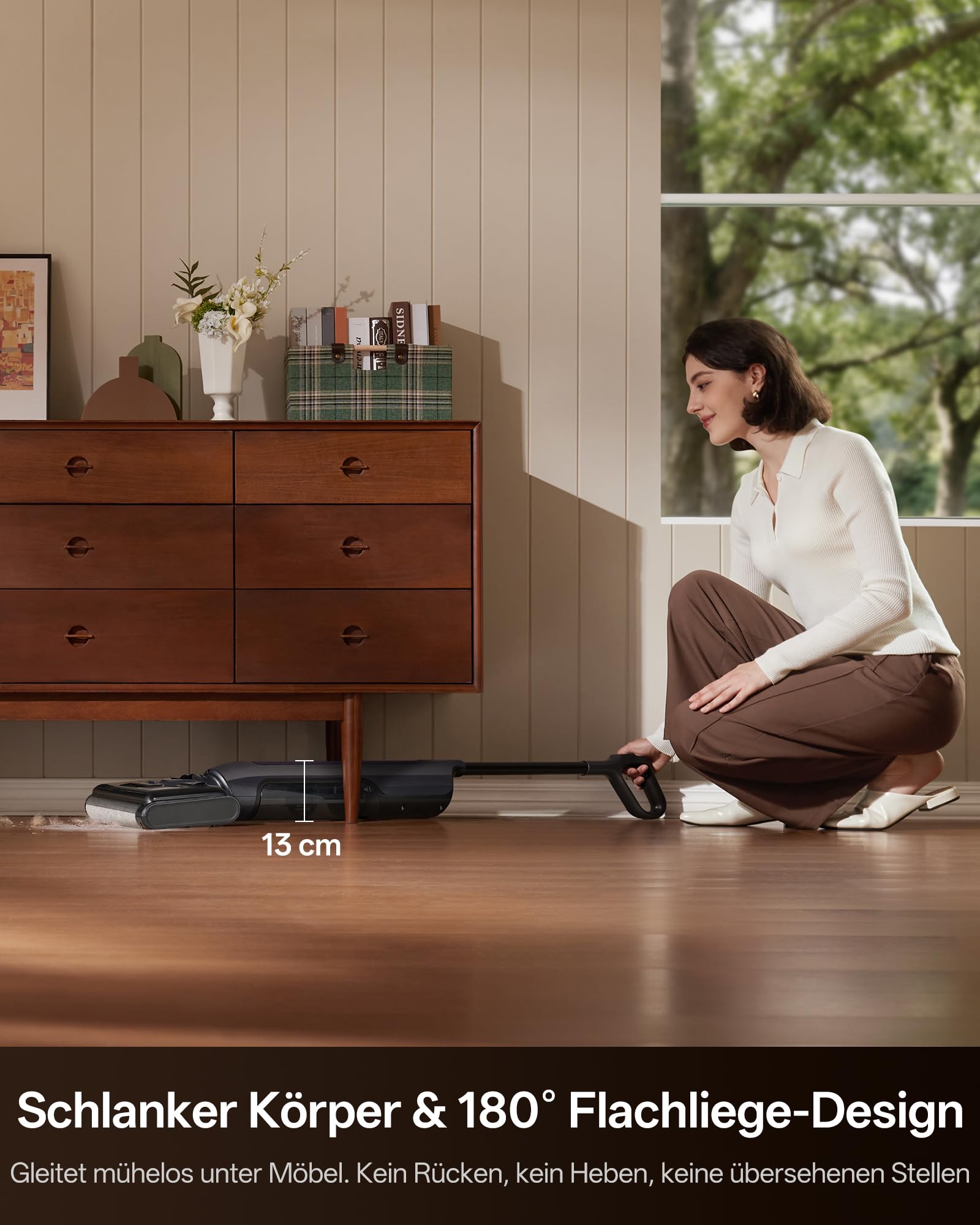 Ultenic AC1 Triflex Nass Trockensauger, 180° Lay-Flat Saugwischer Kabellos, 55 Min Laufzeit, Selbstreinigungsfunktion, ideal für Hartböden sowie Haushalte mit Haustieren und Kindern