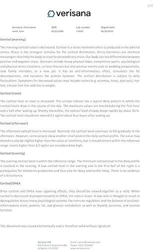 Miniatura 3 de Prueba de fatiga suprarrenal - Kit de prueba de saliva para niveles diurnos de cortisol y DHEA - Mide 4 niveles de cortisol salival y 1 nivel de