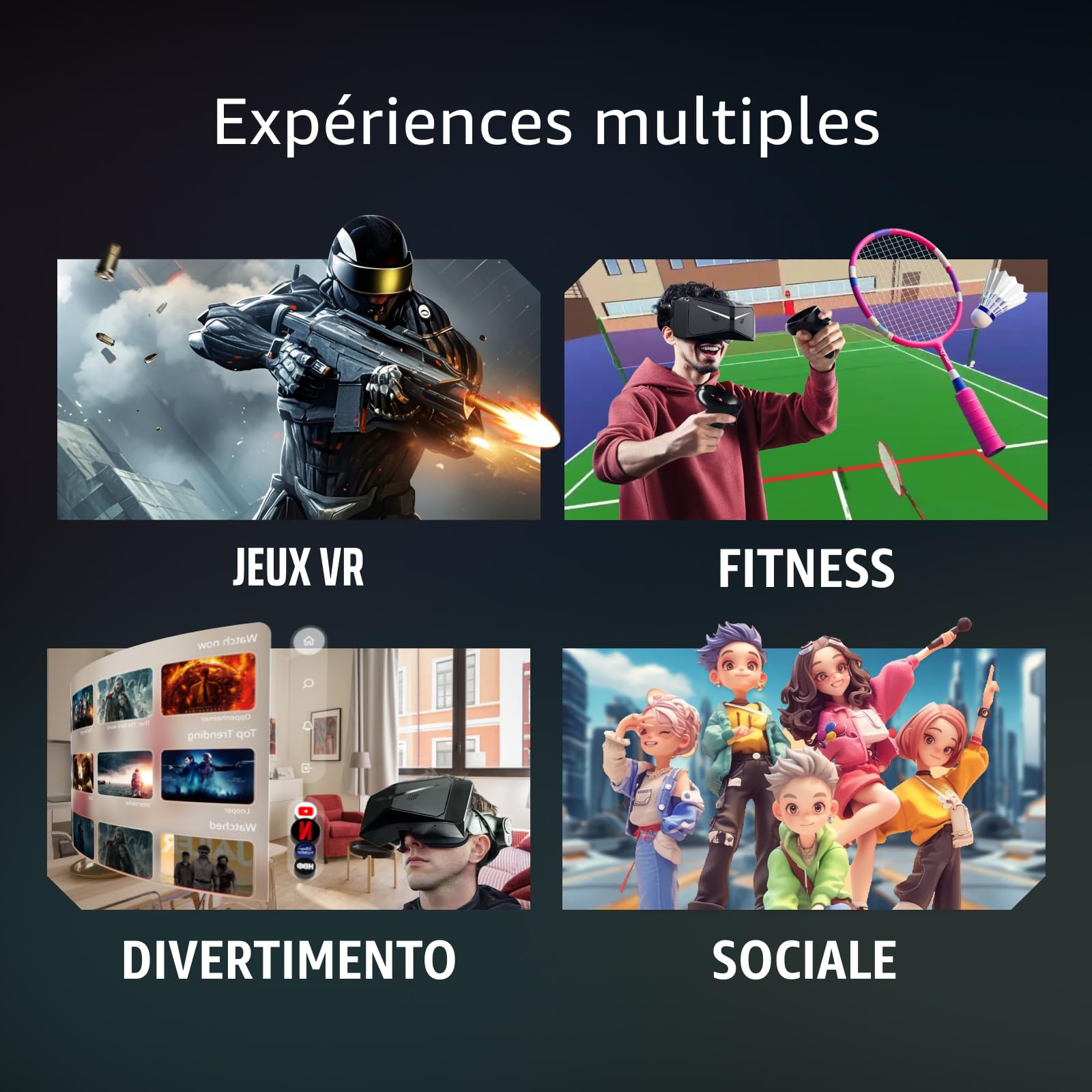Pimax Crystal Light Prime Vision Casque VR pour PC, Résolution 8K, 2 Manettes, Compatible avec Les Jeux SteamVR