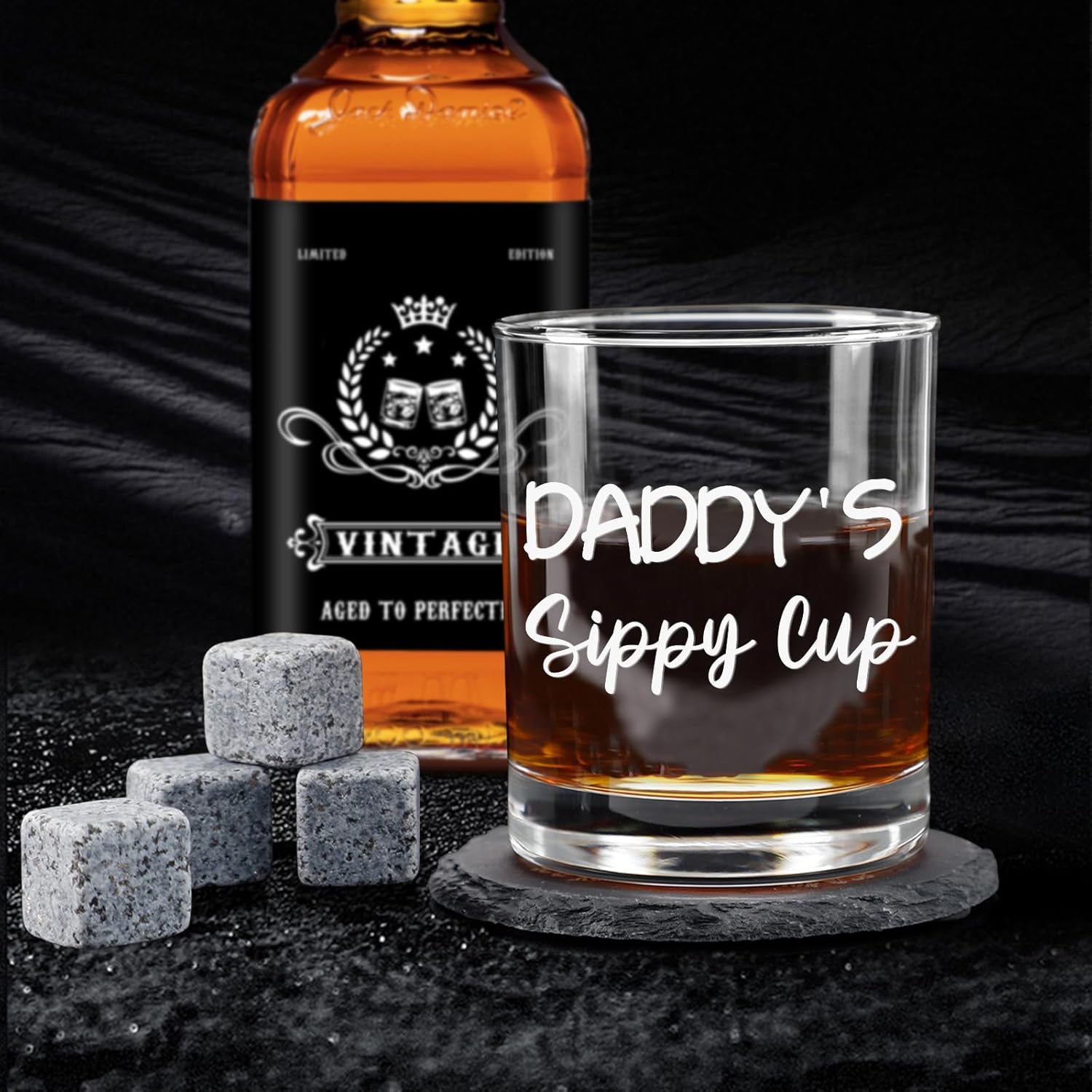 Christmas Gifts,Daddy's Sippy Cup Whiskey Glass 11 OZ, First Fathers Day Gift Ideas for New Dad, Husband, Boyfriend from Daughter Wife Son Kids, Girl Dad Gifts for Fathers Day,Birthday,Christmas - Image 6