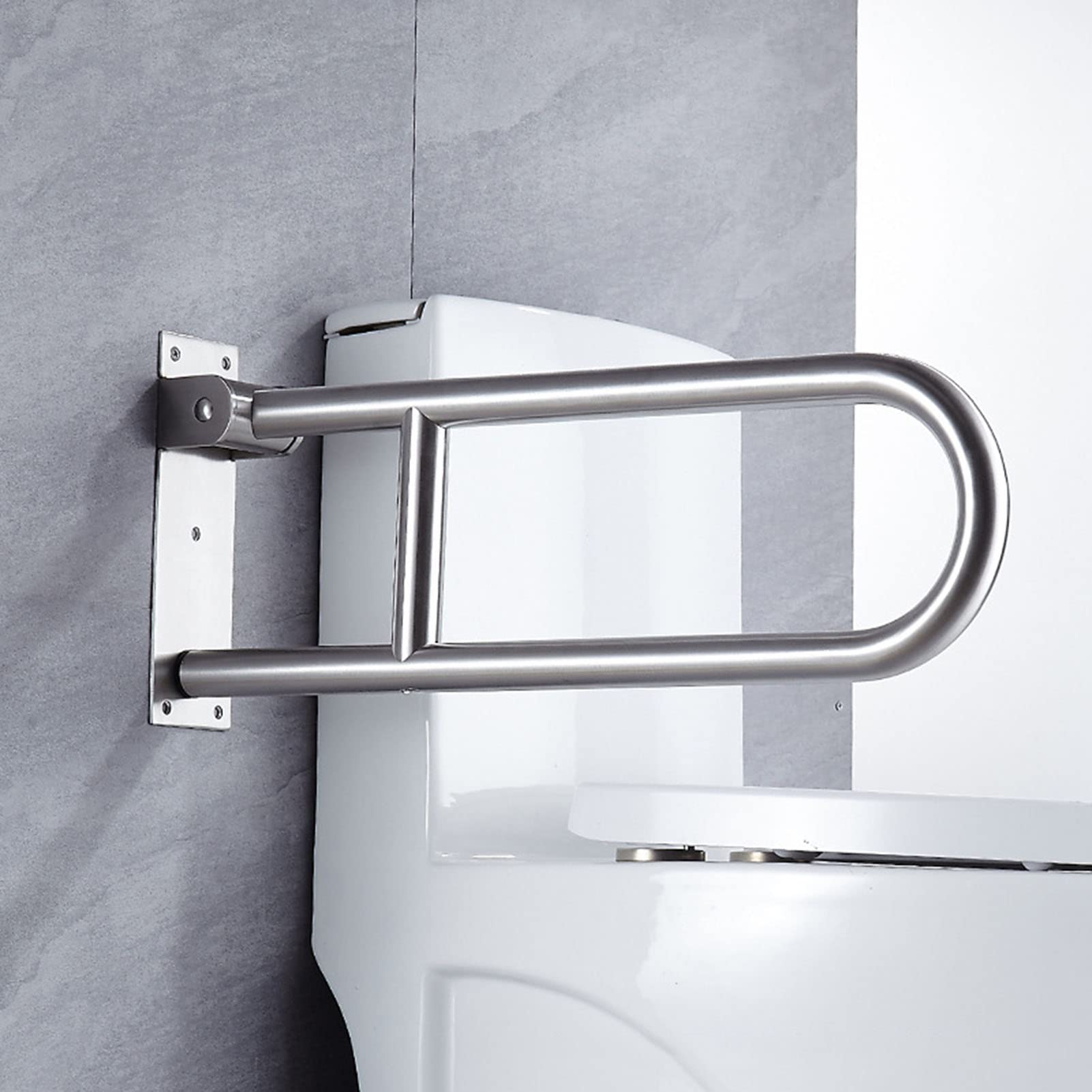Barre di Sostegno ribaltabili, corrimano per disabili, corrimano di Sicurezza per WC, Barra di Sostegno in Acciaio Inossidabile 304 per Bagno, Maniglie per WC per Anziani, Accessori per DISA