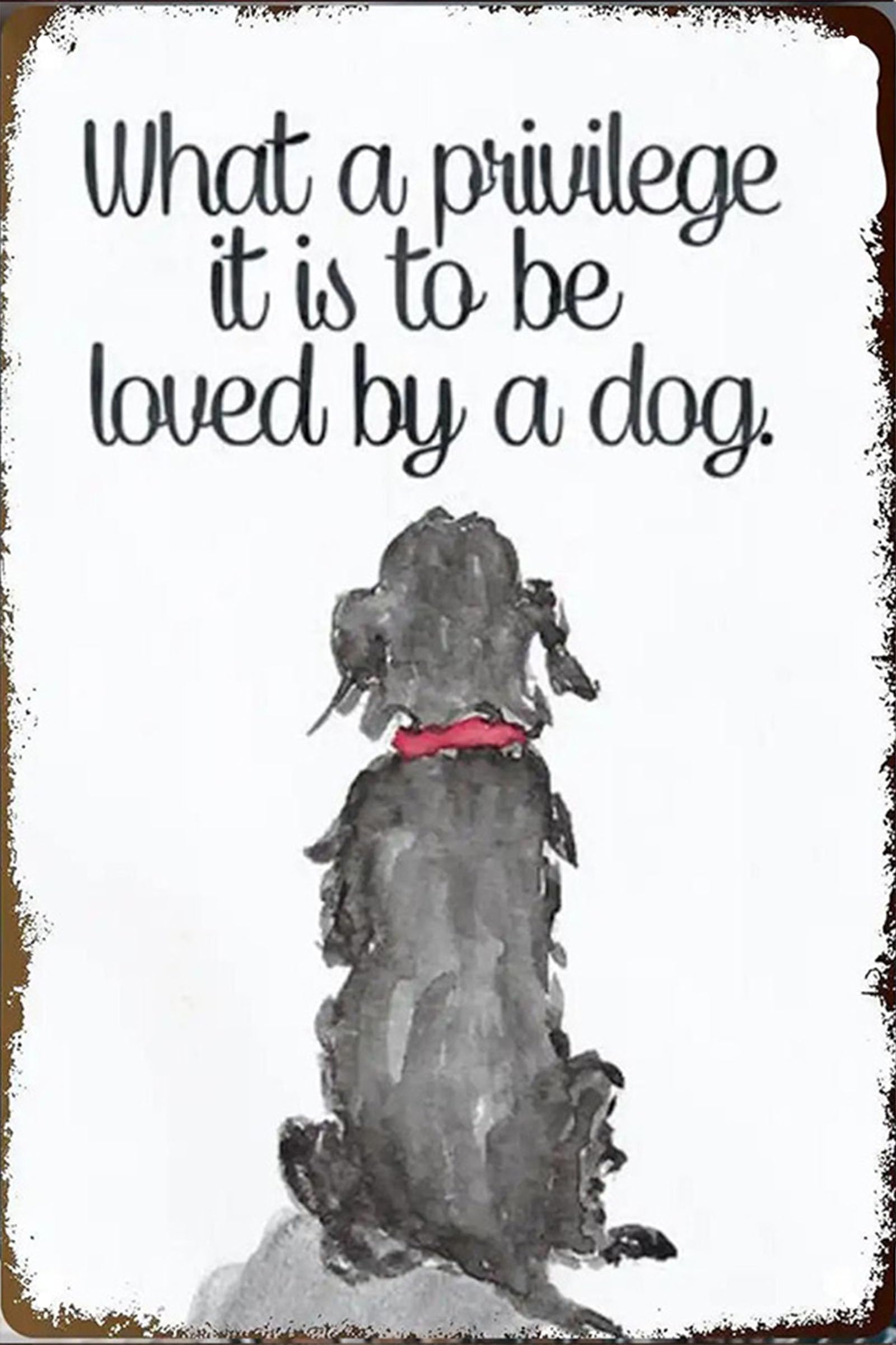 Vintage Room Metal Sign,Retro Inspirational Home Tin Sign,Wall Aesthetics and Decor for Kitchen Bar Pub Club Cafe Living Room Restaurant Shop Office 8x12 Inches (dog)