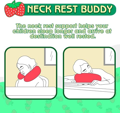 Miniatura 75 de H HOMEWINS Travel Pillow for Kids,Cute Animal Neck Pillow for Boys Girls,Soft Neck Head Chin Support Pillow,Travel Accessories for Airplane, Car