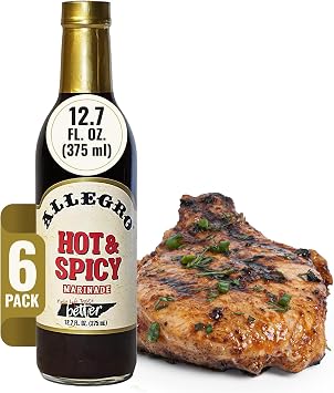 ALLEGRO - The Marinate Everything Marinades | Perfect Marinades for Meat & Veggies | Marinade for Grilling, Roasting & Cooking | Kosher & Gluten Free | 12.7 Oz Pack of 6 - Hot & Spicy