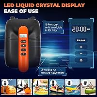 Vista 4 de furein Bomba de aire SUP de alta presión de 20 PSI, bomba eléctrica de tabla de remo con apagado automático, función de inflado y desinflado