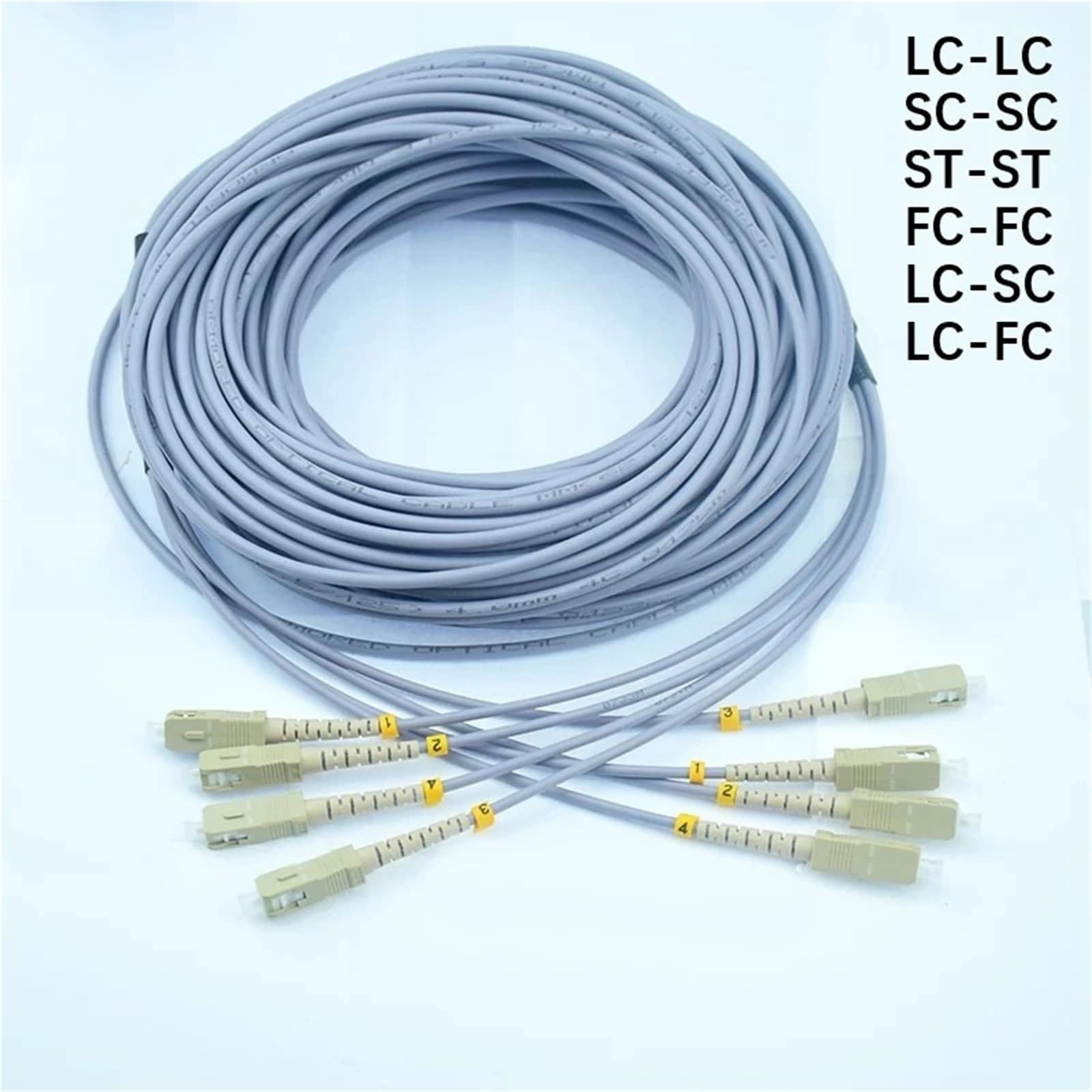 Cordon de raccordement à Fibre Optique blindé 4 conducteurs 150-300 m(150m E2000-E2000 OM2)