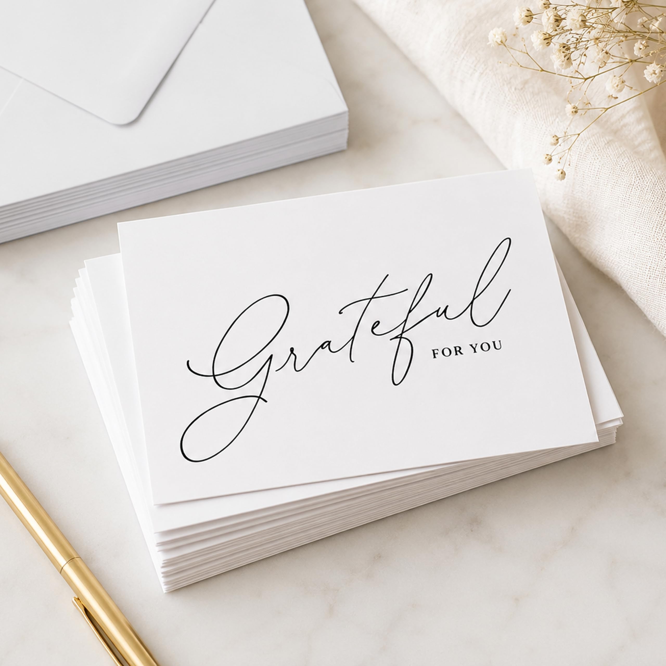 Photo 1 of ThreeKin Thank You Cards with Envelopes - 25-Pack Folded 3.5 x 5" Cards