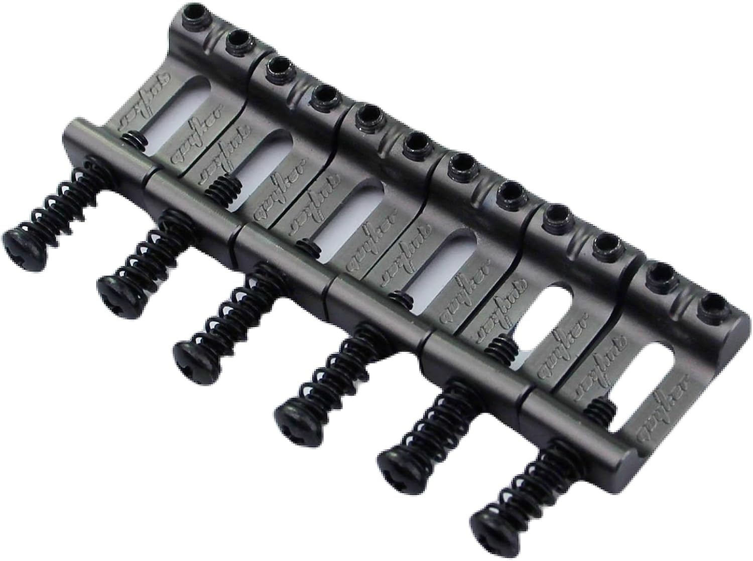 Guyker 10.5mm Tremolo Bridge Bent Brass Saddles, Bridge Saddles Tremolo System Replacement Part Compatible with Strat ST TL Electric Guitar(Set of 6, brown)