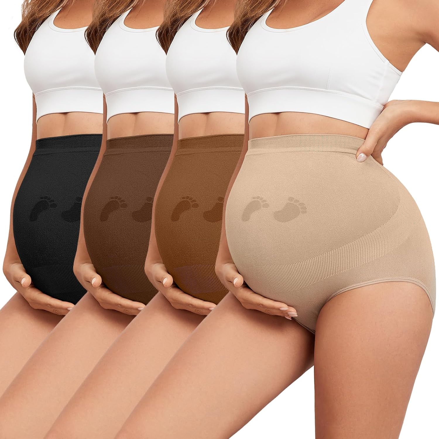 Maternity Underwear Seamless High Waisted Maternity Panties Over Bump Pregnancy Belly Support