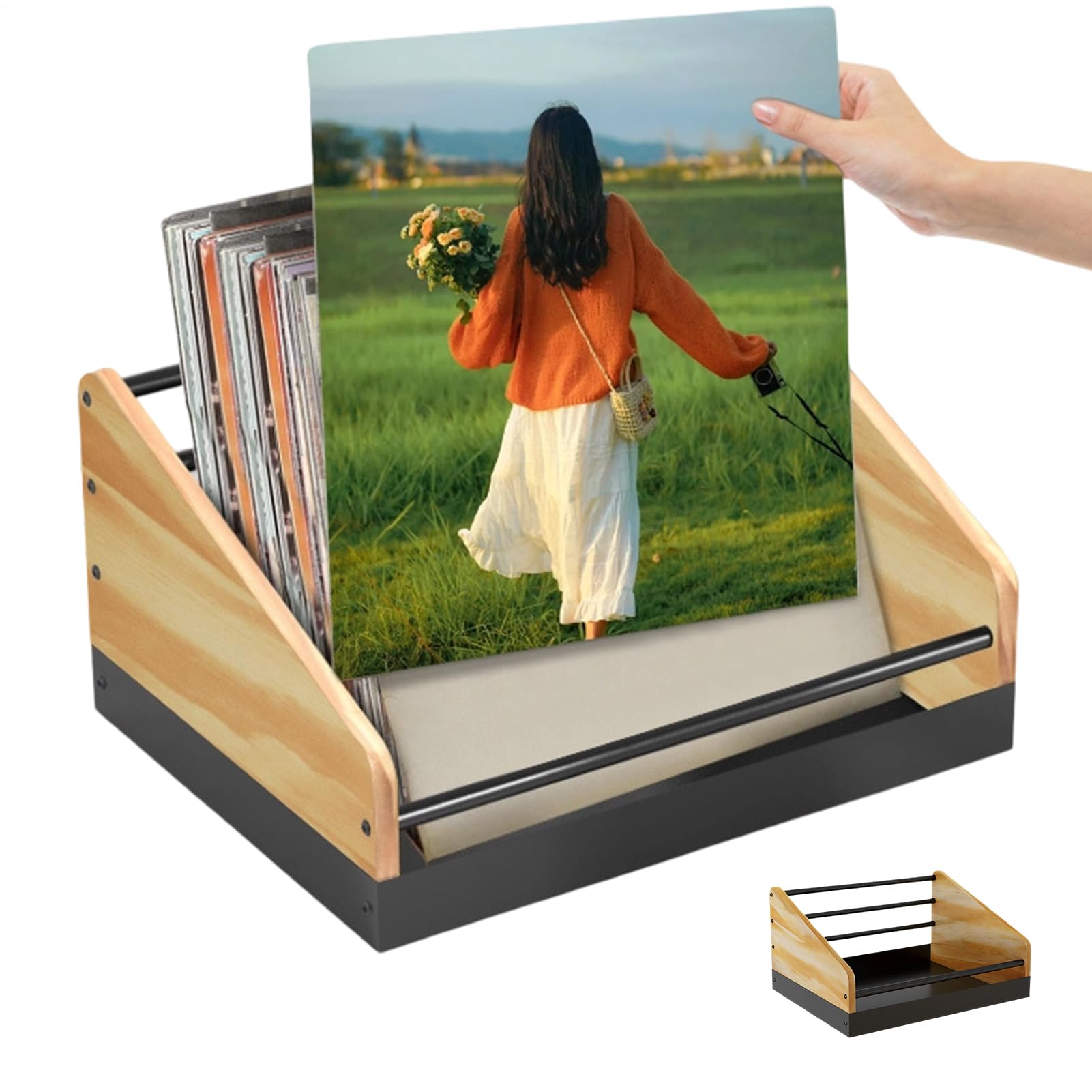Supporto per Album Organizzatore Antiscivolo | Espositore per Vinili e Album per Casa, Camera da , Soggiorno, Ufficio, Negozio, Hotel, Scaffale, Tavolo