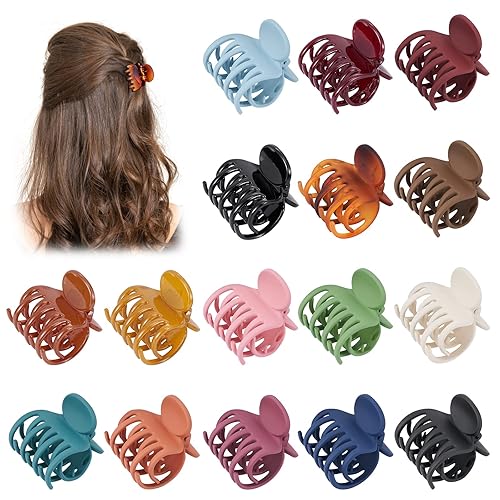 Miniatura 1 de 16 pinzas pequeñas para el cabello para cola de caballo alta pinzas de doble fila para mujeres y niñas pinzas de garra para cabello fino pinzas