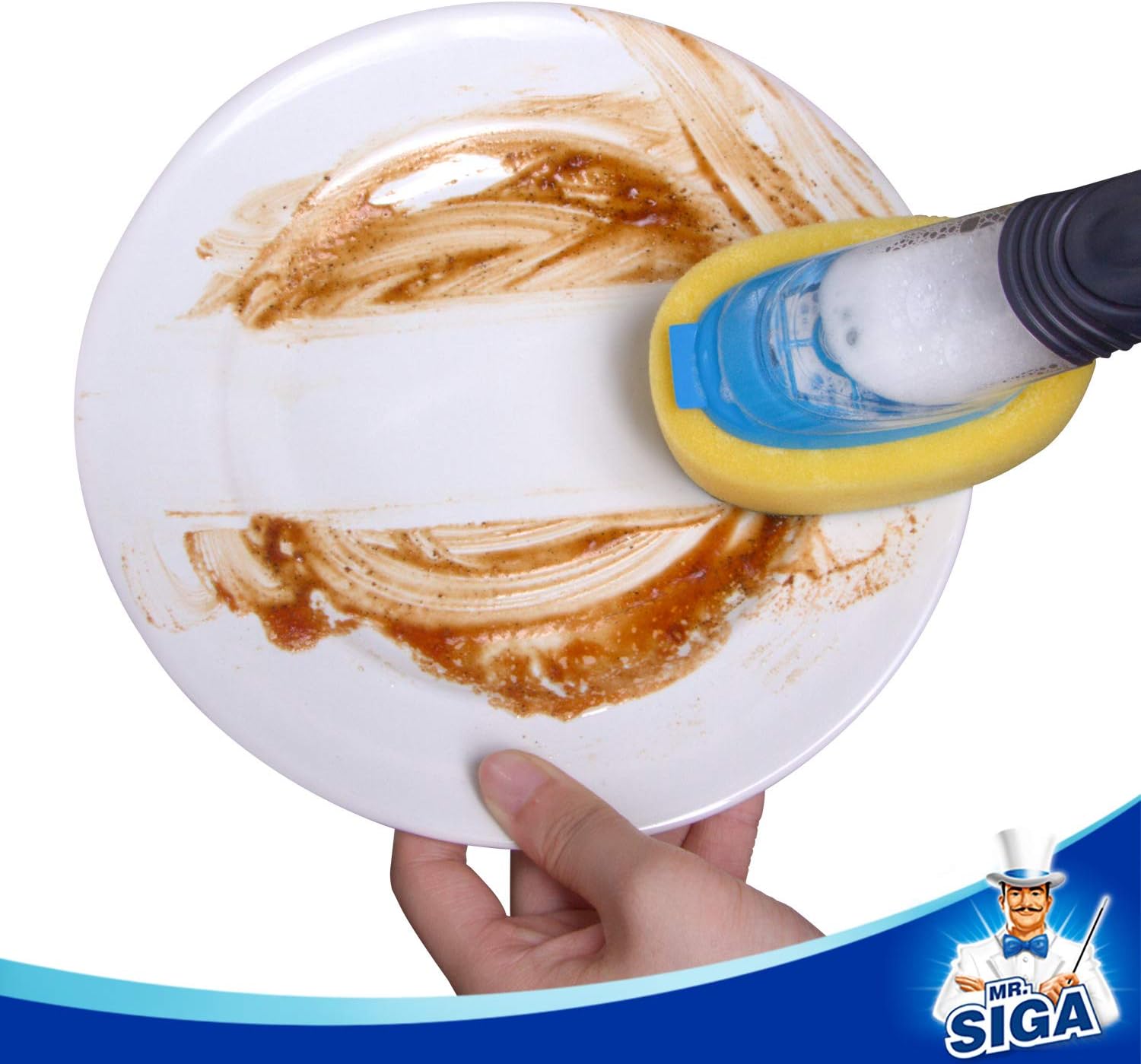 MR.SIGA Heavy Duty Soap Dispensing Dish Sponge Refill, Pack of 4