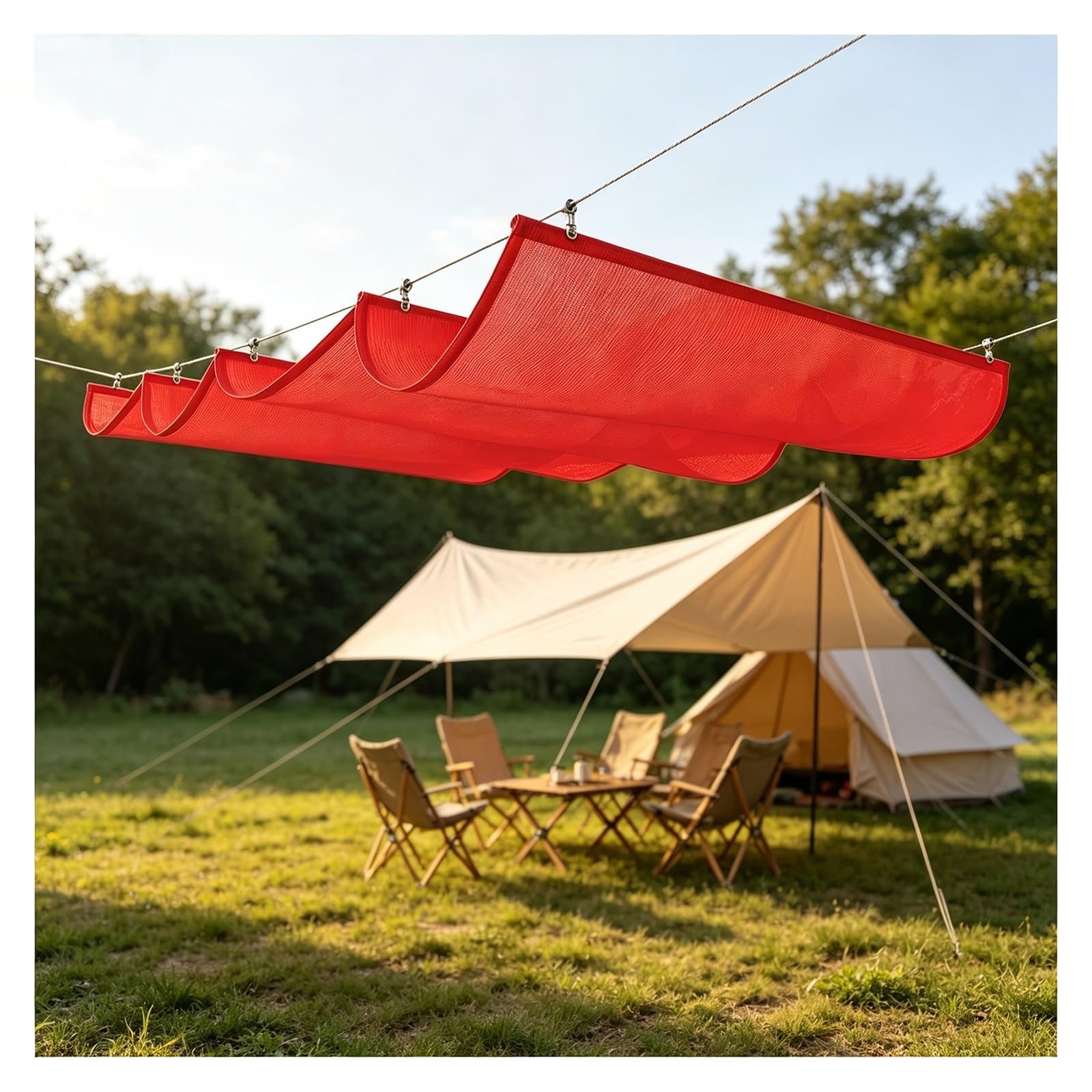 Voile d'ombrage rétractable anti-UV en toile HDPE pour une fraîcheur optimale sur le patio