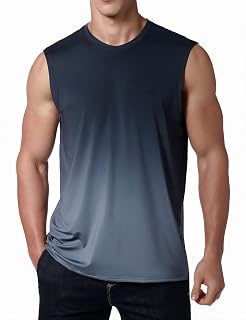 EZRUN Men's UPF 50+ Quick Dry Sleeveless Shirt for Summer Gym Workouts