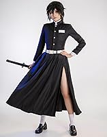 Vista 8 de miccostumes Conjunto de kimono para mujer, disfraz de cosplay y falda larga, uniforme con abrigo y cinturón