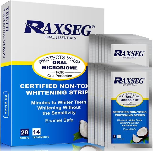 RAXSEG Teeth Whitening Strips, 14 Sets 28pcs White Strips for Removing Smoking Coffee Stain, Effective Home Use Tooth Whitening Kit