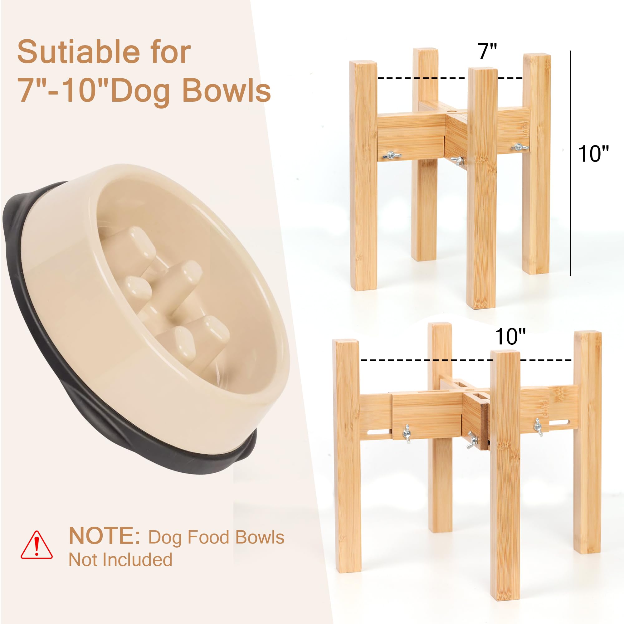 Elevated Dog Bowl Stand,Adjustable Dog Food Stand For 710 Bowls,Single Dog Bowl