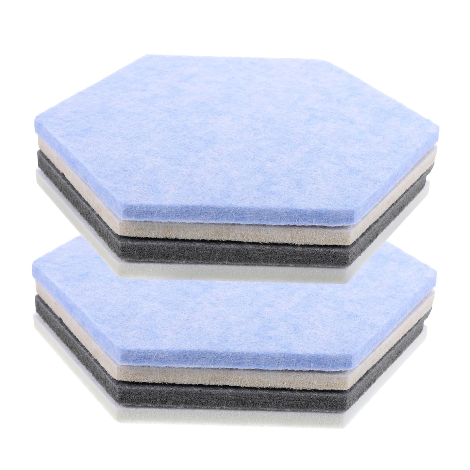 HOMSFOU 8pcs Hexagon Felt Bulletin Boards Self-Adhesive Memo Tiles for Wall Decor Easy Installation Felt Wall Stickers for Photos and Notes Colors