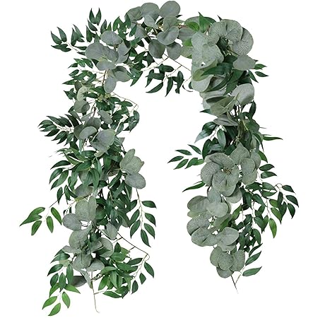 Amazon 2メートル ユーカリ 造花 ガーランド 人工観葉植物 リアル フェイクグリーン 壁掛け ハンギング 吊す 誕生日 グッズ バースデー 装飾 クリスマス リース Diy グッズ 結婚式 感謝祭 パーティー 店舗 イベント家の装飾 人工観葉植物 オンライン通販
