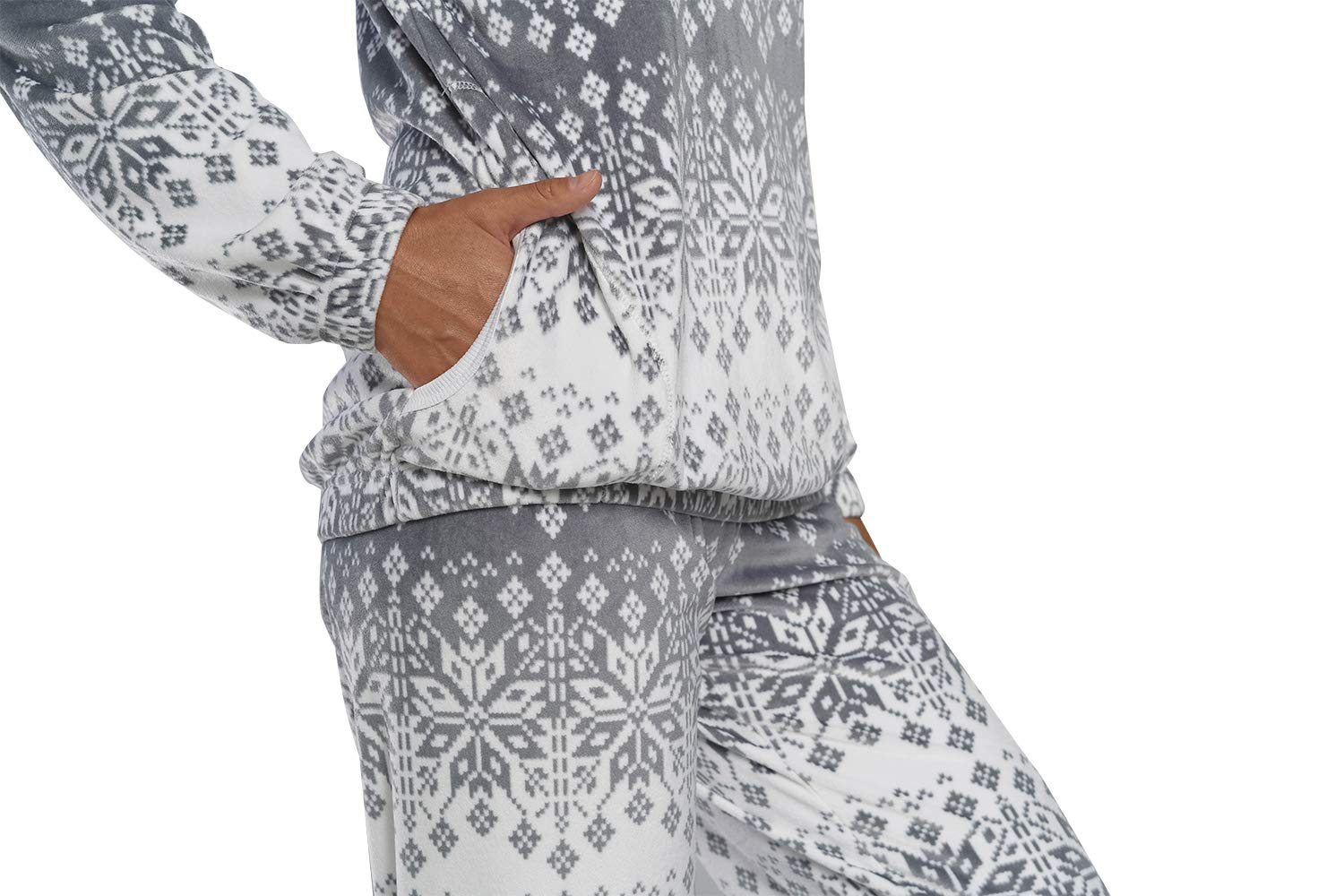 Italian Fashion Pigiama Pile Donna | Tuta da Casa Donna | Pigiama Signora Felpato | Outfit Invernali Morbido e Confortevole | 2 Pezzi Set Tuta a Maniche Lunghe e Pantaloni Caldi S-XXL