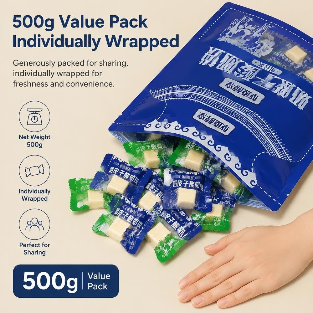 Kawałki Sera Jogurtowego Mlecznego 500g, Oryginalny Bez Cukru