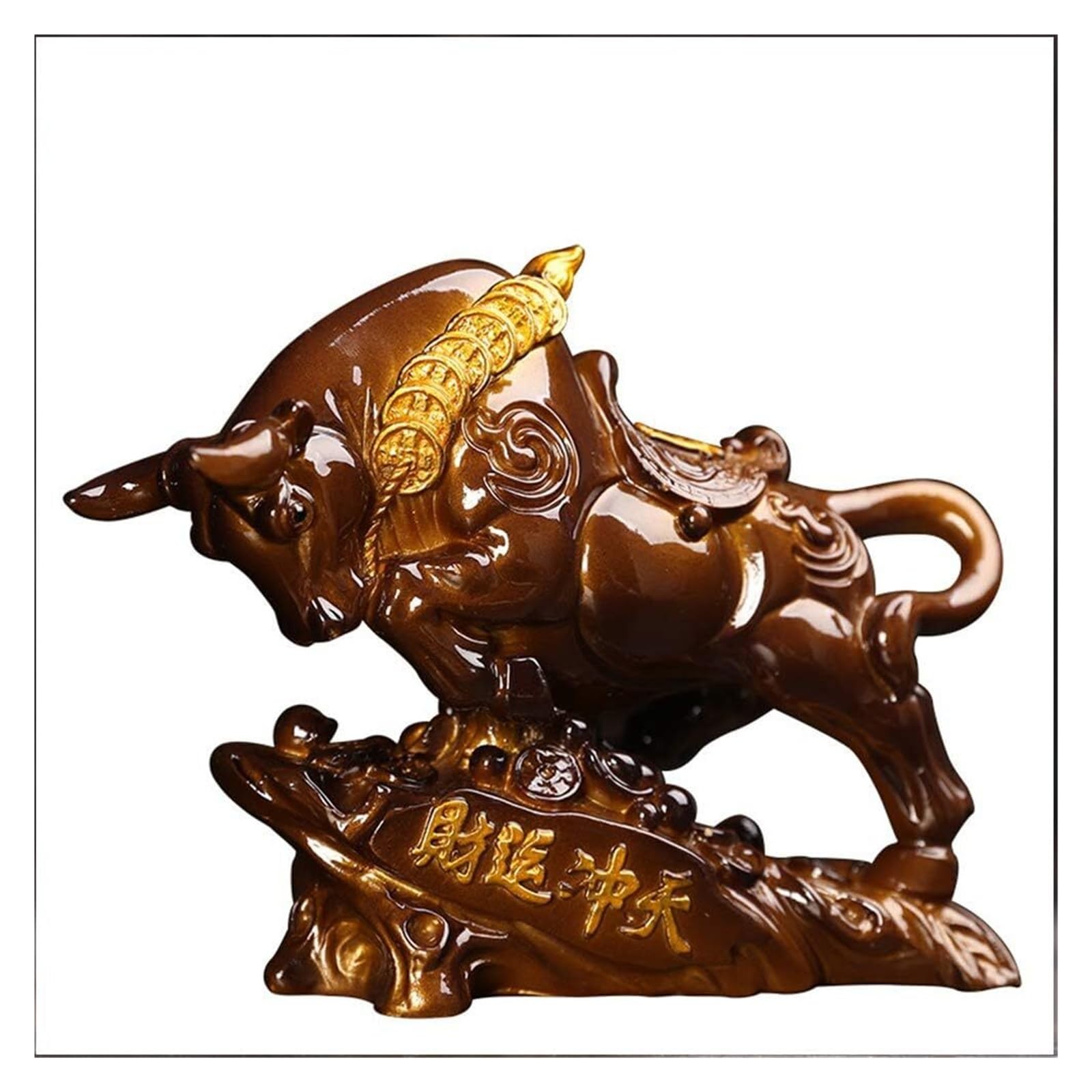 Decoración de Estatua Caballo, Escultura Mascota té, Bandeja, decoración Escritorio for el hogar(Gold)