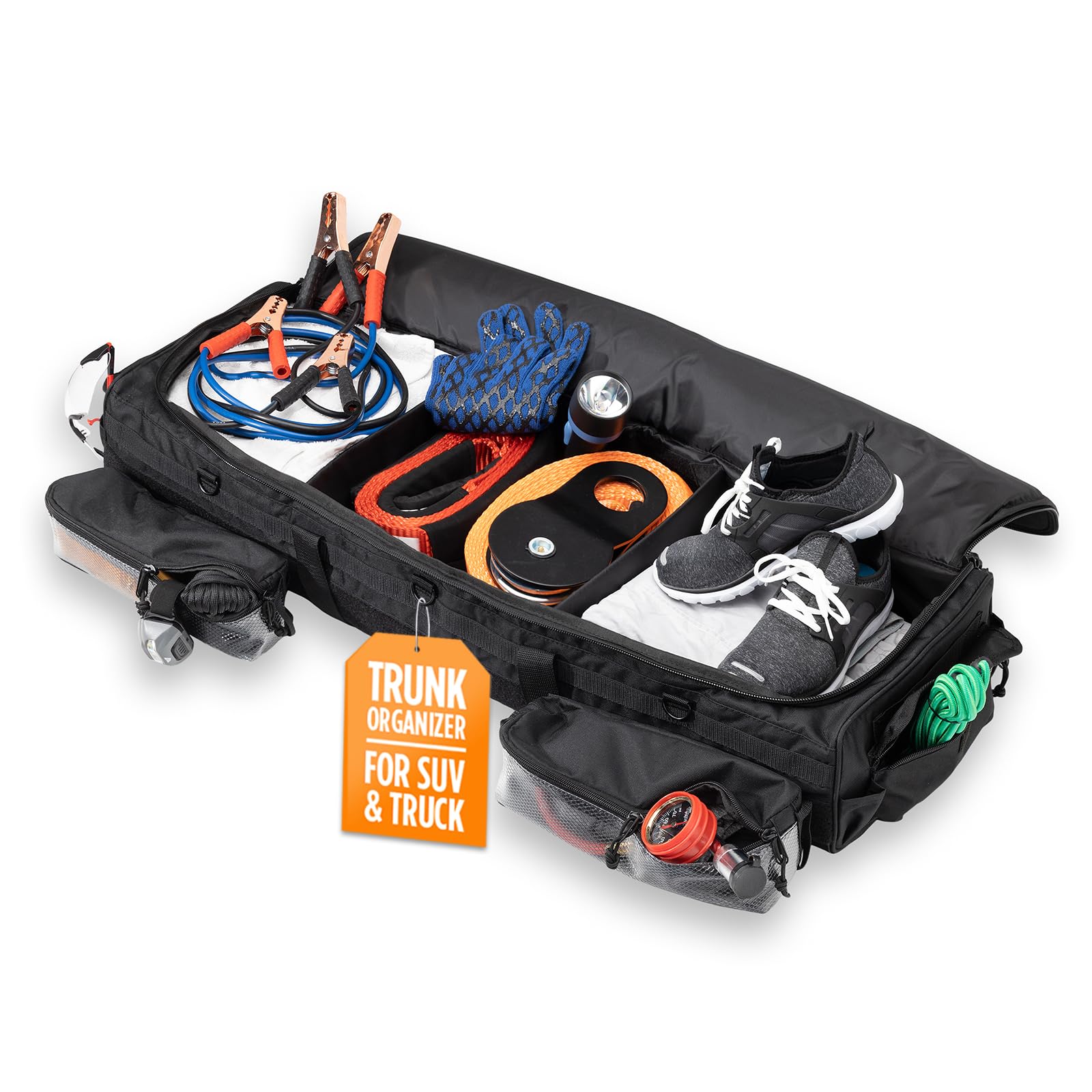 PORTAL Trunk Organizer for Car, SUV, Truck - Multi Compartment with Durable Non-Slip Base - Heavy Duty Back Seat & Under Seat Storage Bag for Car