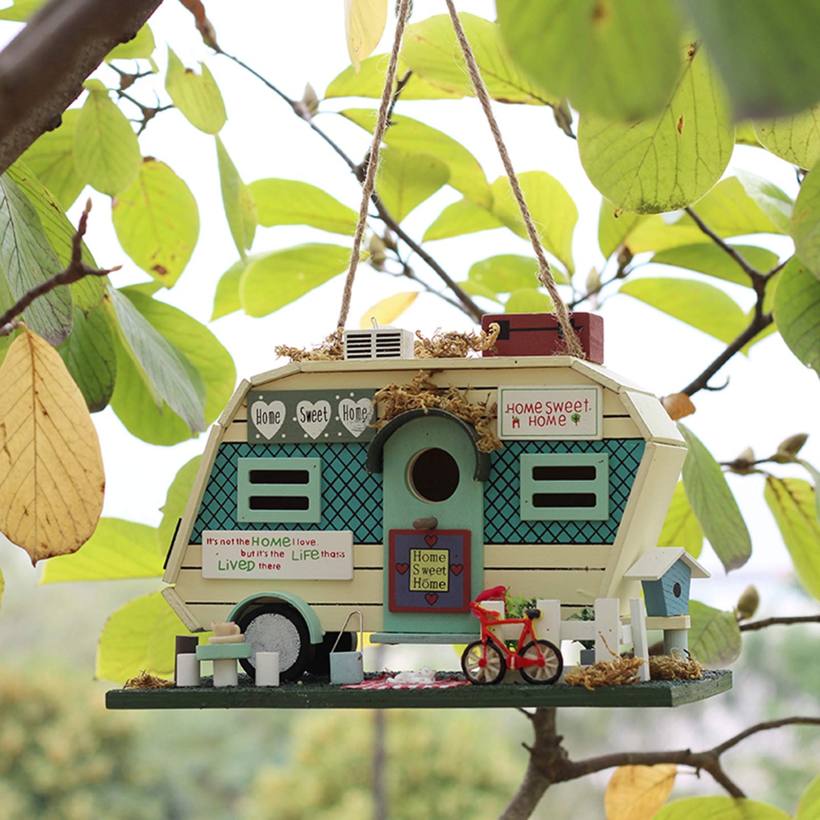 Aufwendiges Design,Vogelfutterhaus groß aus Natur-Holz,Vogelhaus zum aufhängen wetterfest,Futterhaus für Vögel, Vogelhäuschen, Vogel Haus