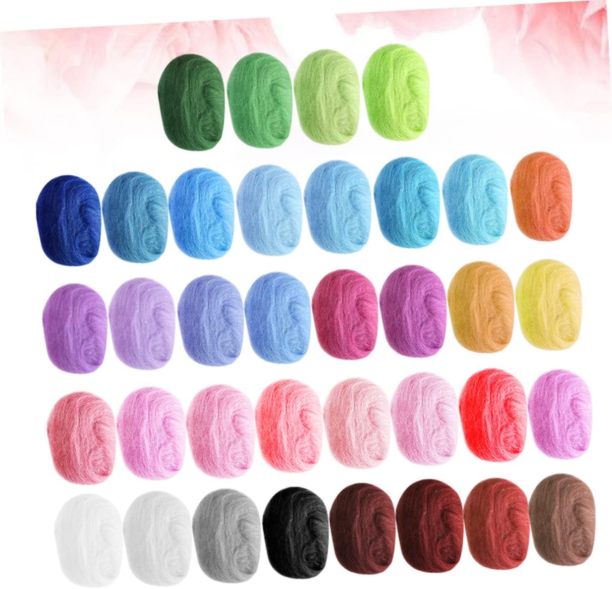 NUOBESTY 2sets Colors Wool Felt Craft Kit Assorted Felting Wool for Needle and Wet Felting for Projects Animals Jewelry and Home Decor Includes Handy Pouch for Random Color