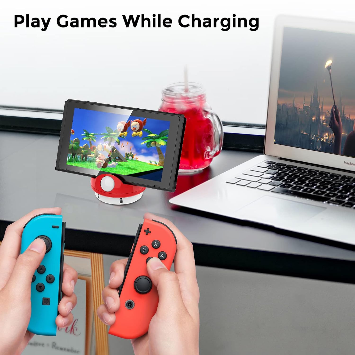HEIYING Switch Docking Station for Nintendo Switch/Switch Lite/Switch OLED, Portable Type C Port Switch Charging Stand,Replacement Compatible with Official Nintendo Switch Dock Station