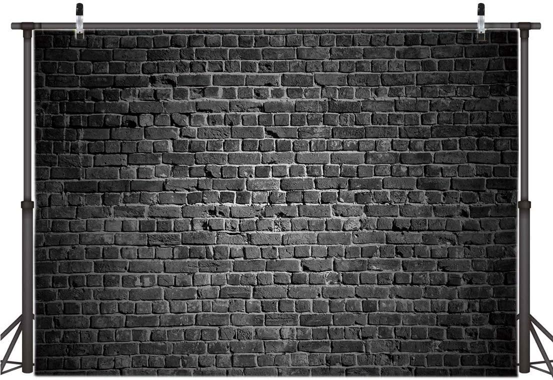 AIIKES 7x5FT Black Brick Backdrop Brick Wall Backdrop for Photography Baby Shower Birthday Party Decoration Backdrop Photo Studio Props11-894