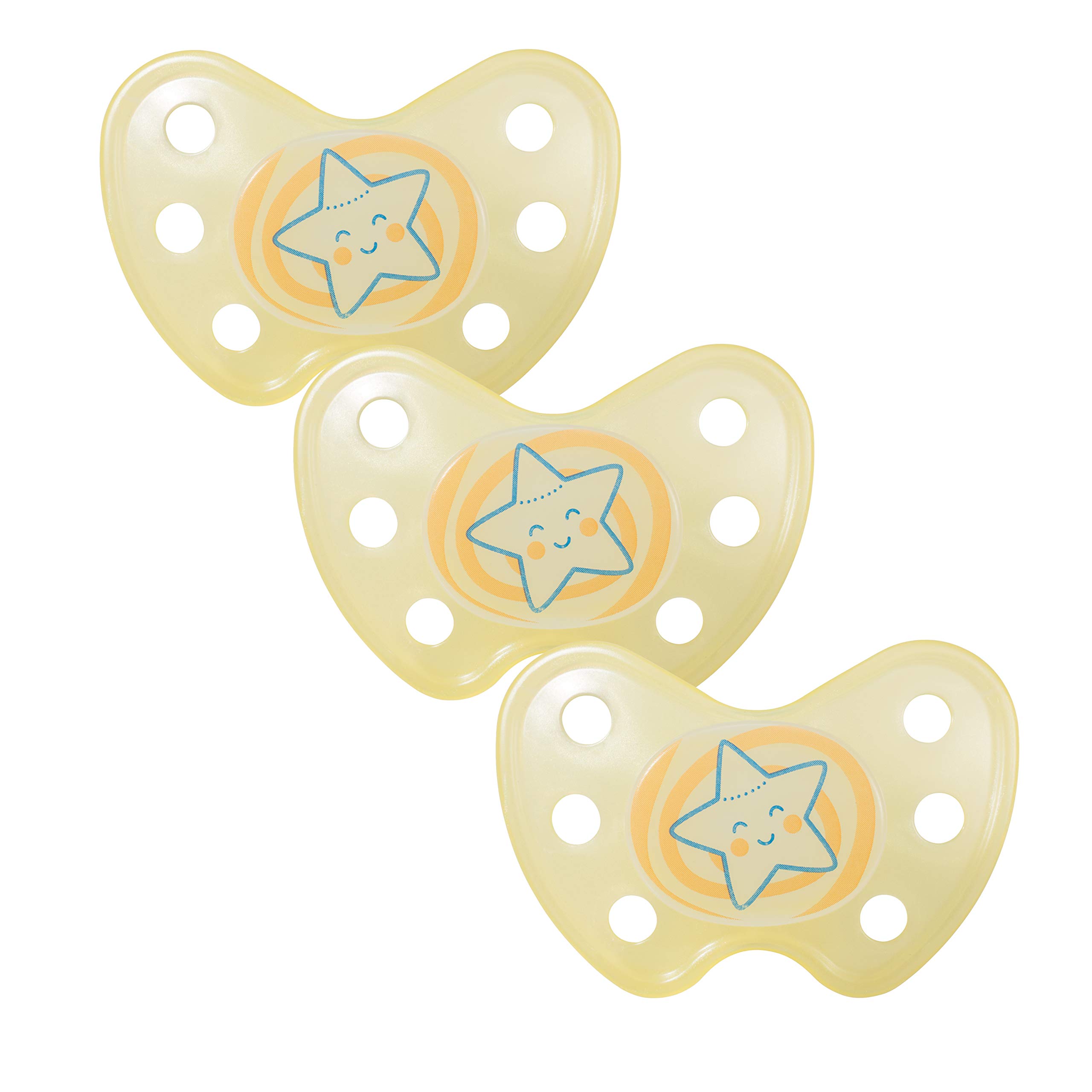 dentistar Night Silicone Soother Set of 3 - Size 3, from 14 Months - Silicone Soother with Dental Step - Glow in The Dark Baby Dummy - Made in Germany - Star, Pink — view 27