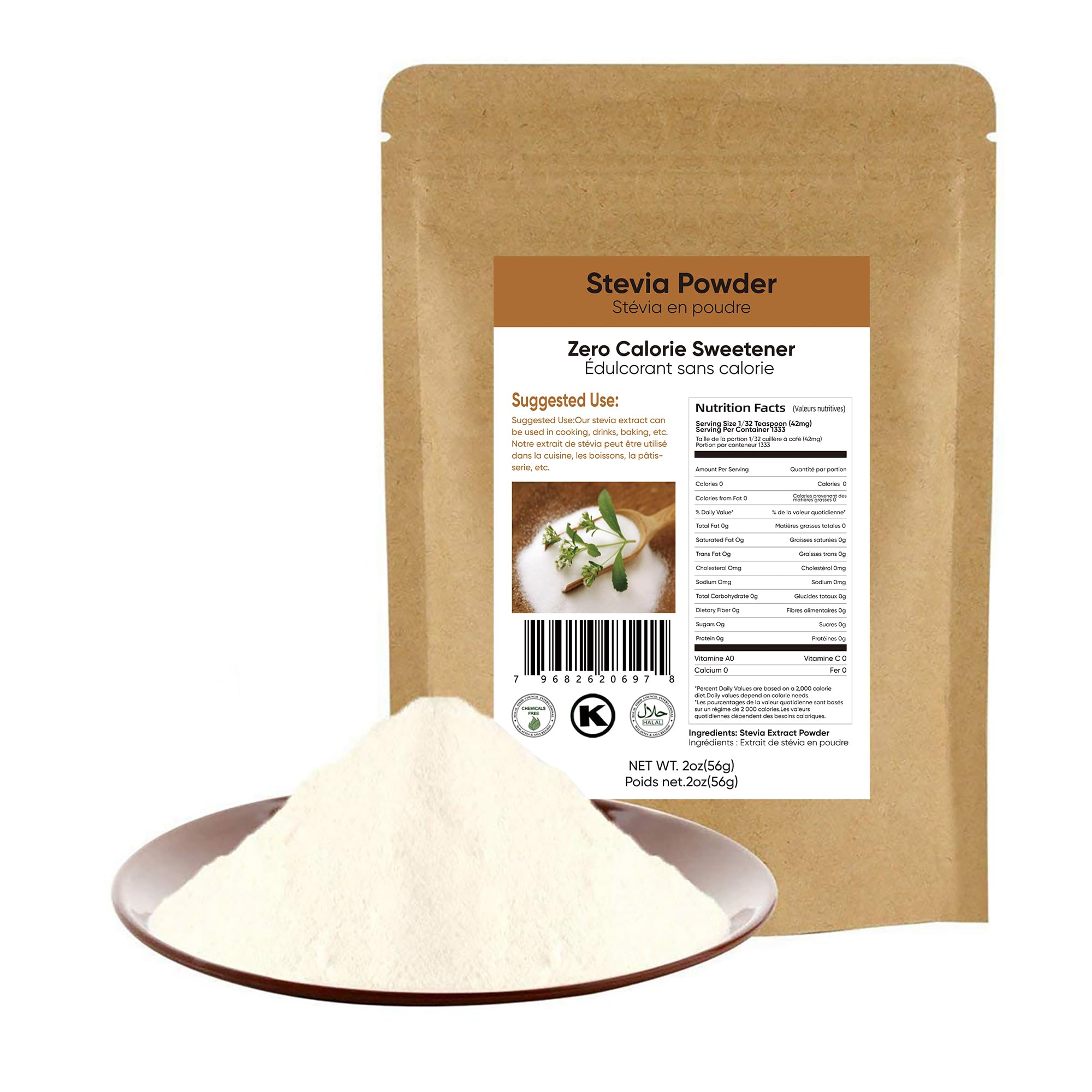 CCnature Stevia Powder Extract Natural Sweetener Zero Calorie