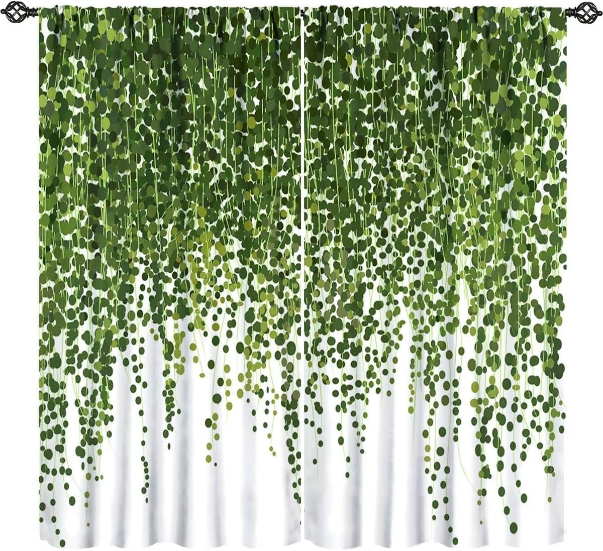 Rideaux occultants de salon en polyester avec feuilles 3D pour isolation thermique
