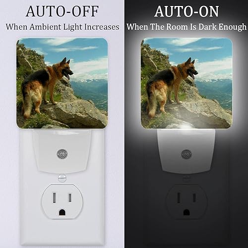 Miniatura 2 de Luz nocturna LED con enchufe de pastor alemán, sensor automático, del atardecer al amanecer, noche decorativa para dormitorio, baño, cocina,